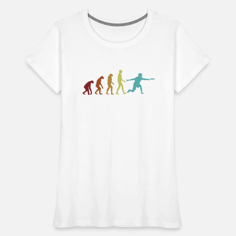 Disc Golf Evolution Korb Scheibe Disc Golfer Frauen Premium Bio T-Shirt