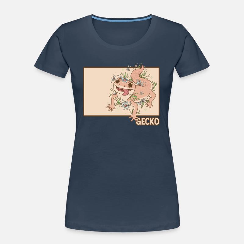 Gecko Doodle Chinesisches Hanzi Schopfeidechse Leopard Frauen Premium Bio T-Shirt