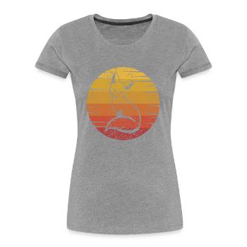 Retro Red Fox Canidae Caninae Fox Lover Fox - Women's Premium Organic T-Shirt -  - Front - Mia (176cm)