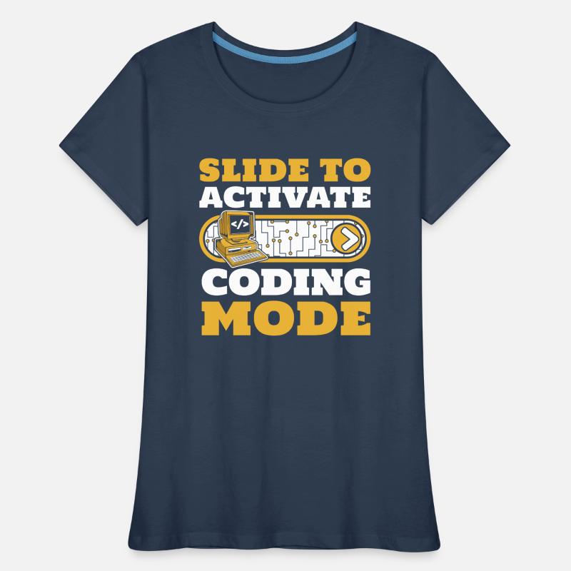 Slide To Activate Coding Mode Developer Coder Women's Premium Organic T-Shirt