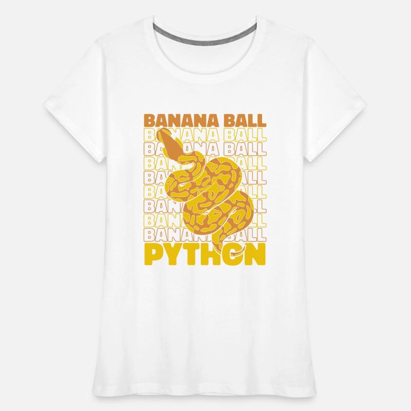 Boule de banane Python Serpent Python Boule de banane T-shirt bio Premium Femme