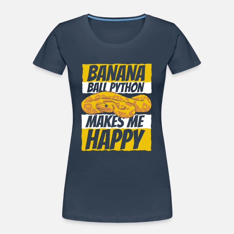Me rend heureux Serpent Python Boule de banane Python T-shirt bio Premium Femme