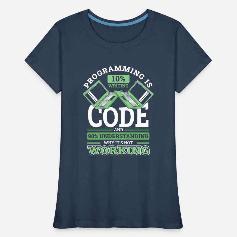 Programming 10% Writing 90% Not Working Coder Frauen Premium Bio T-Shirt