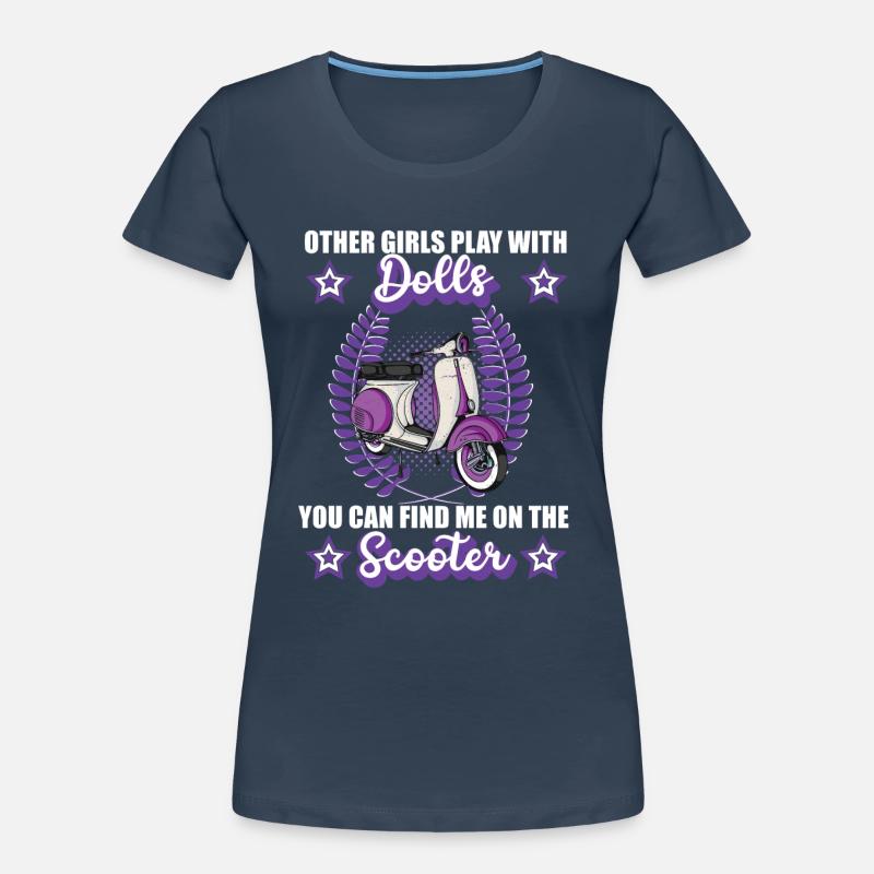 Roller Rollerfahrerin Moped Mädchen Geschenk Frauen Premium Bio T-Shirt