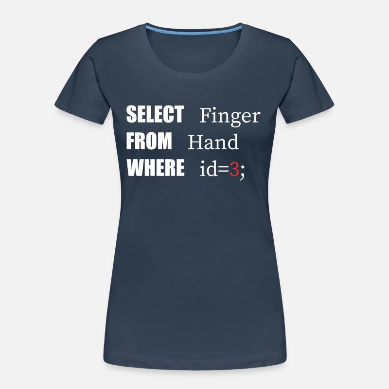 Hand Select Finger, Funny code. Coders Language Women's Premium Organic T-Shirt