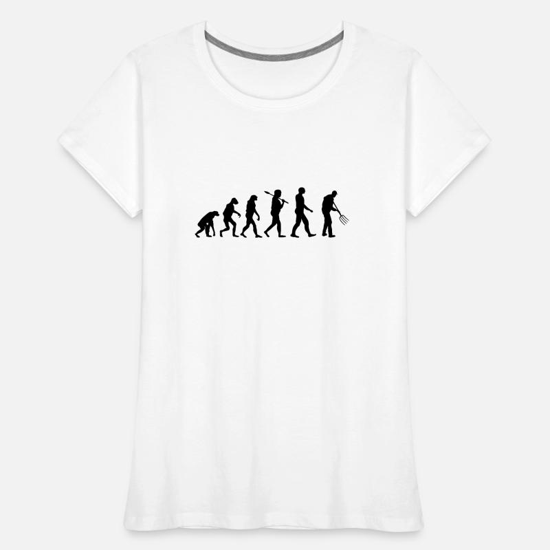 Farmer pitchfork evolution Women's Premium Organic T-Shirt