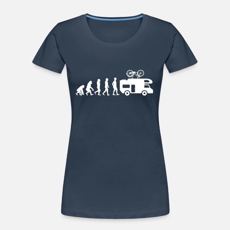 Evolution Camper Camping Geschenk Campingurlaub Frauen Premium Bio T-Shirt