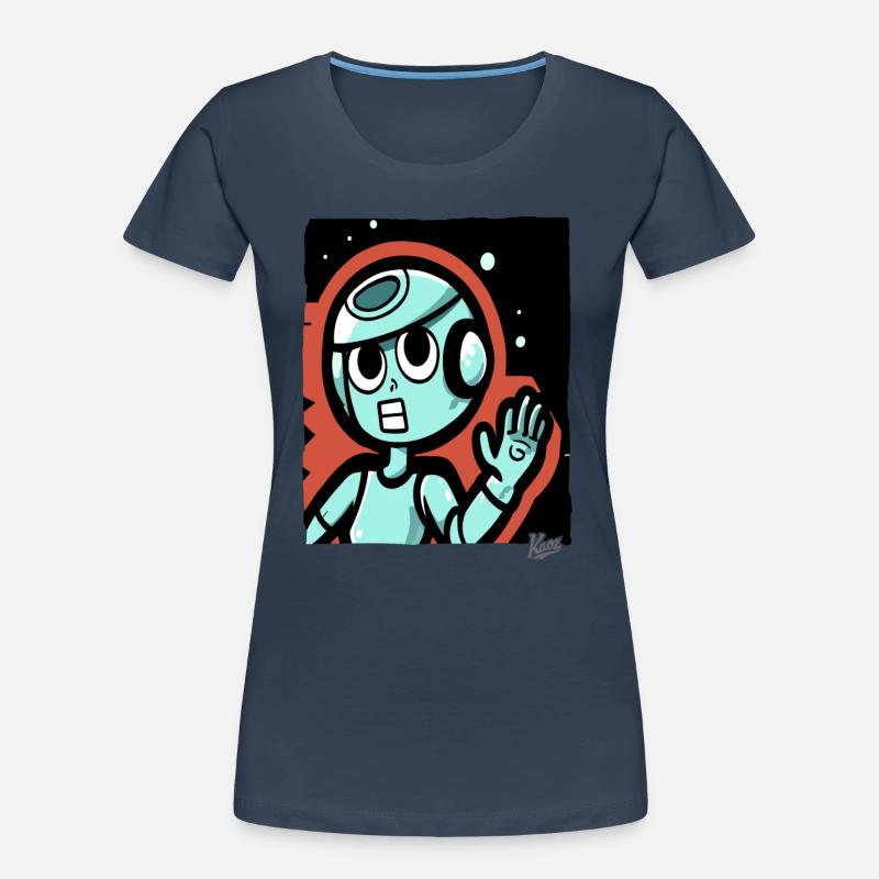 Le silence de l’espace : dessin animé drôle d’astronaute T-shirt bio Premium Femme