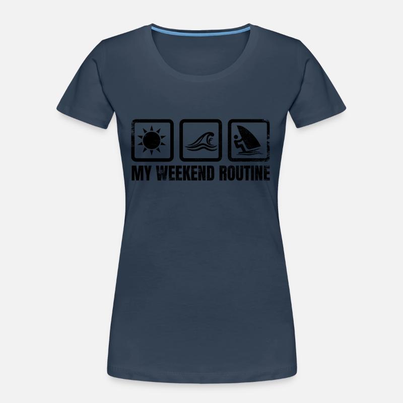 Windsurfer Wochenendroutine Frauen Premium Bio T-Shirt