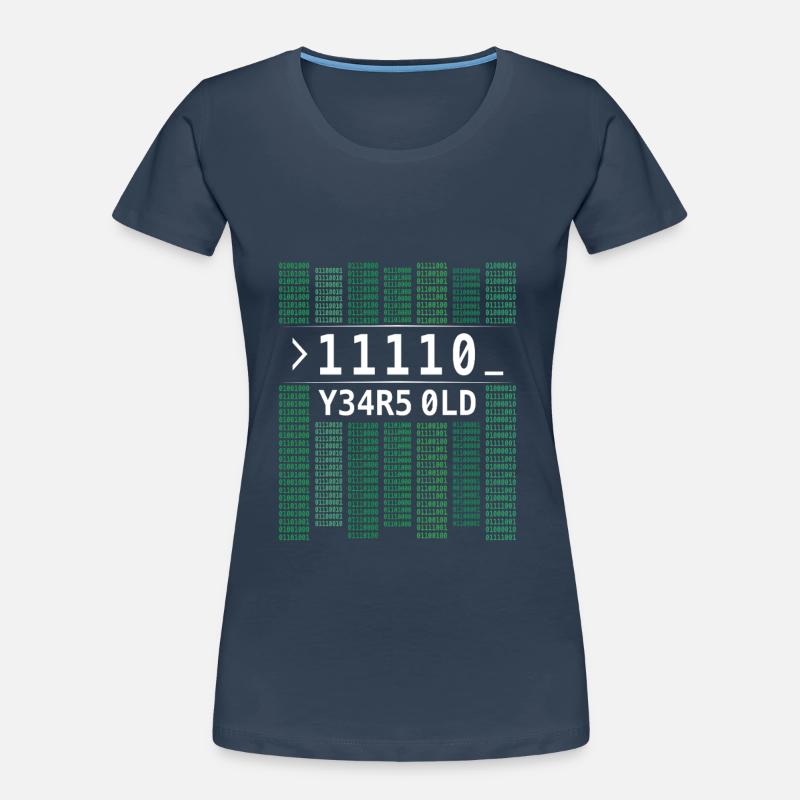 11110 YEARS OLD COMPUTER BINARY CODE 30TH BIRTHDAY Women's Premium Organic T-Shirt