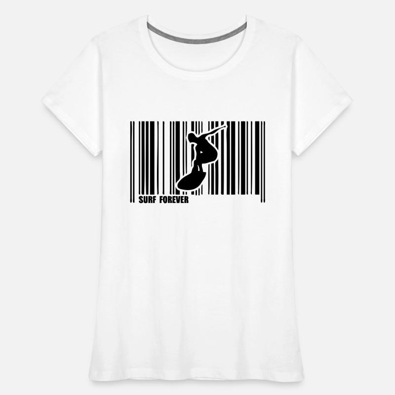 code barre surf T-shirt bio Premium Femme