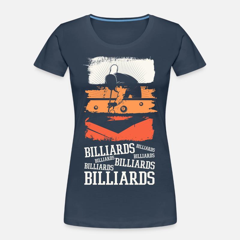 Billard Billard Billard Boules de queue Vintage Rétro T-shirt bio Premium Femme