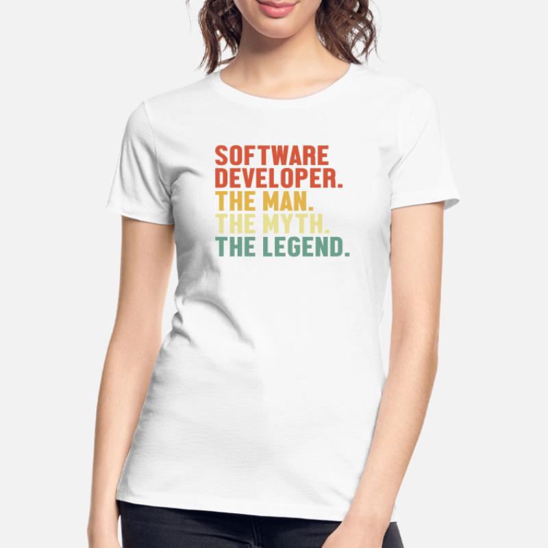 Software Developer Man Myth Legend Coder Software Women's Premium Organic T-Shirt