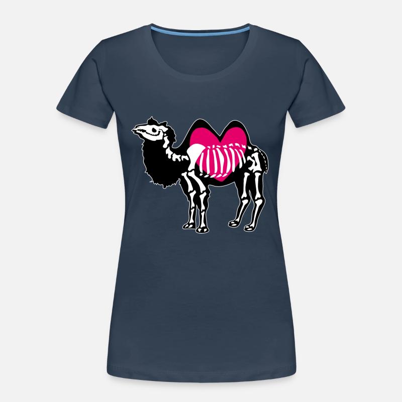 Kamel Skelett mit Herz Frauen Premium Bio T-Shirt
