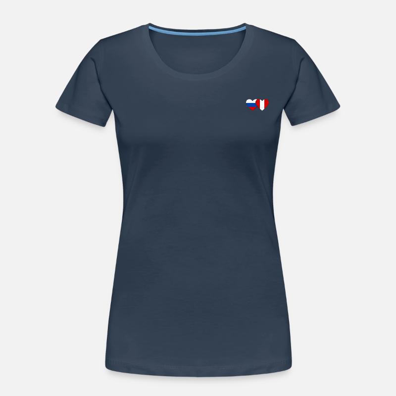 Russie Pérou Drapeau du Cœur T-shirt bio Premium Femme