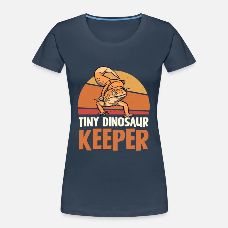 Tiny Dinosaur Keeper Retro Style Frauen Premium Bio T-Shirt