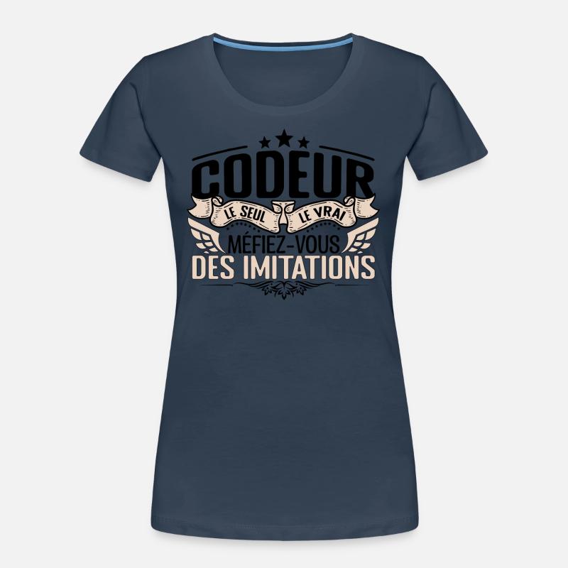 Codeur cadeau Codeur le vrai Codeur T-shirt bio Premium Femme