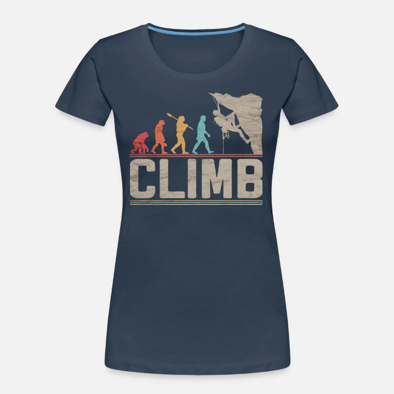 Klettern Evolution Klettern Kletterklettern Klettern Frauen Premium Bio T-Shirt