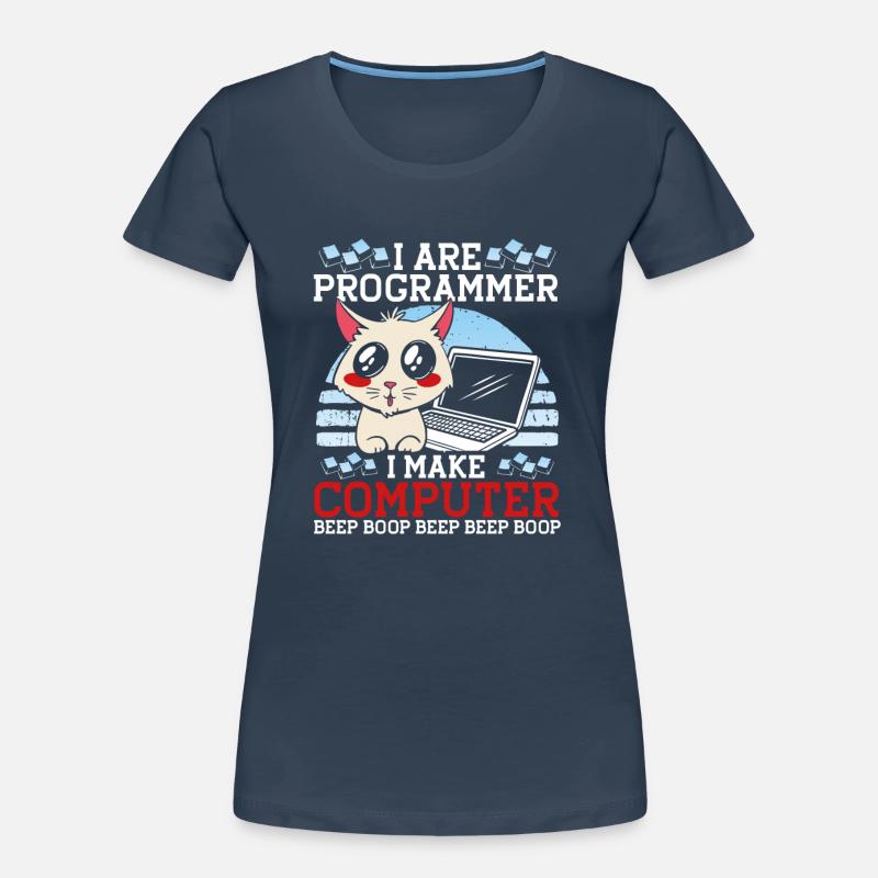 Katze Programmieren Coder Programmierer Frauen Premium Bio T-Shirt