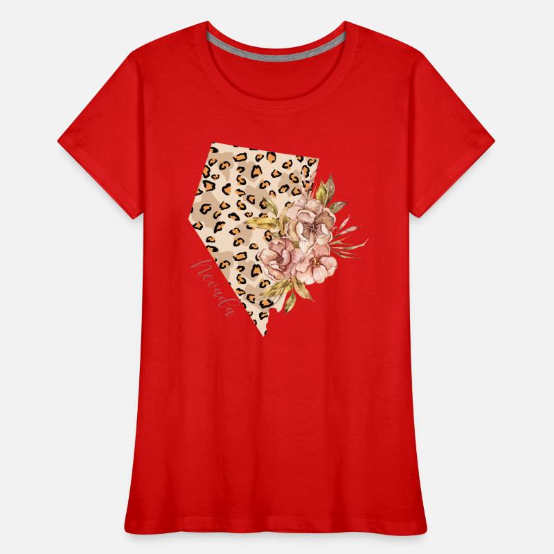 Nevada Leopard Pattern Map Leo Women's Premium Organic T-Shirt