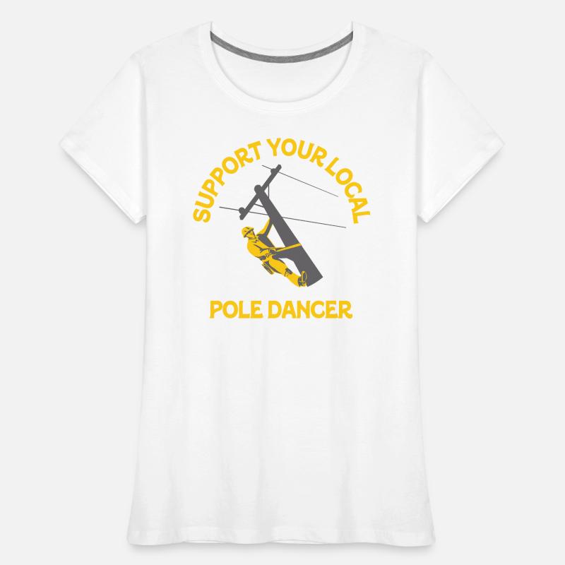Conception américaine de monteur de lignes électriques T-shirt bio Premium Femme