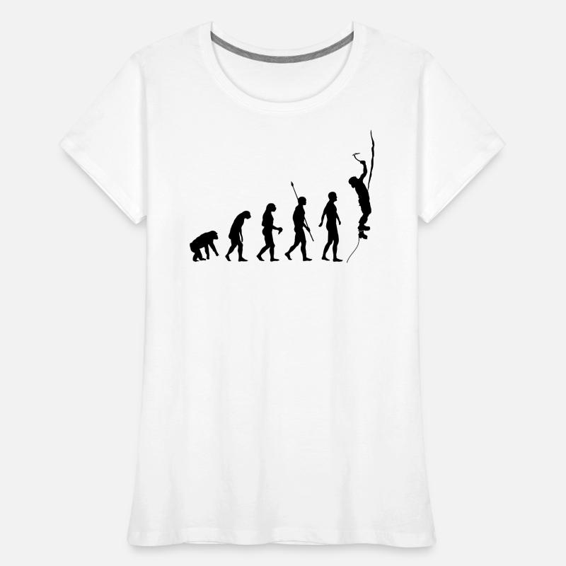 Human evolution, ice climbing, ice climbers Women's Premium Organic T-Shirt