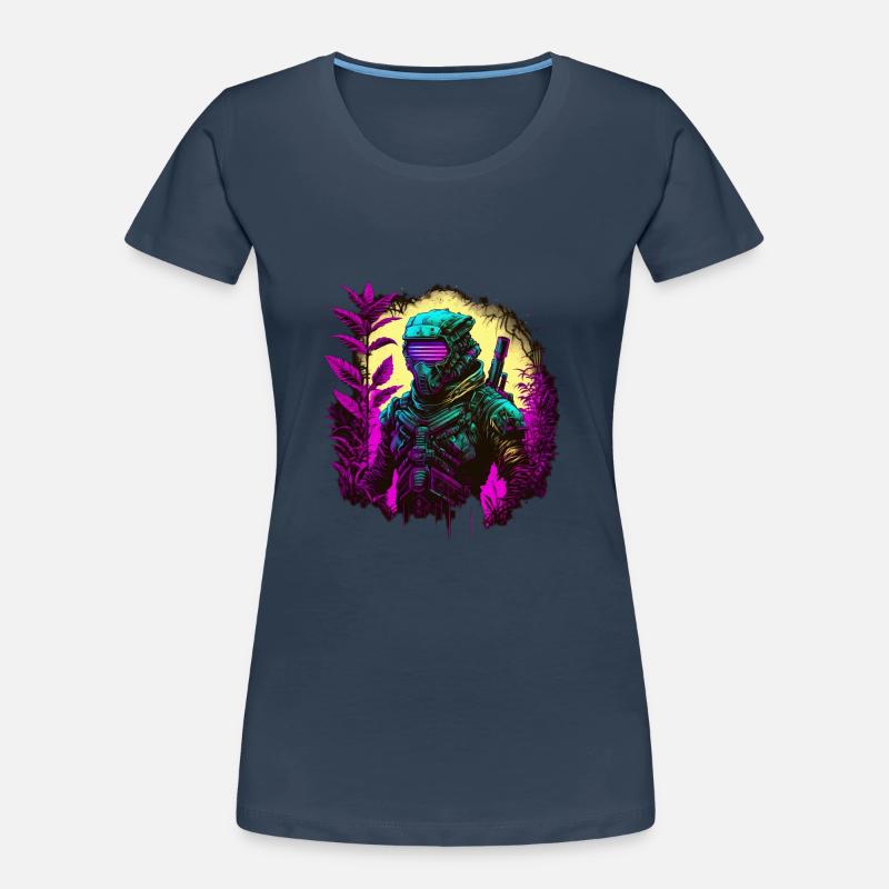 Ninja Cyber Warrior Samurai Geschenk Frauen Premium Bio T-Shirt