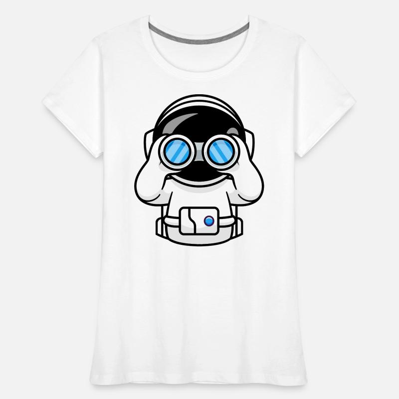 Astronaut mit Fernglas Frauen Premium Bio T-Shirt