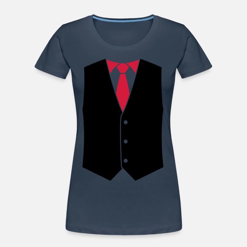Weste mit Krawatte, 2fb Frauen Premium Bio T-Shirt