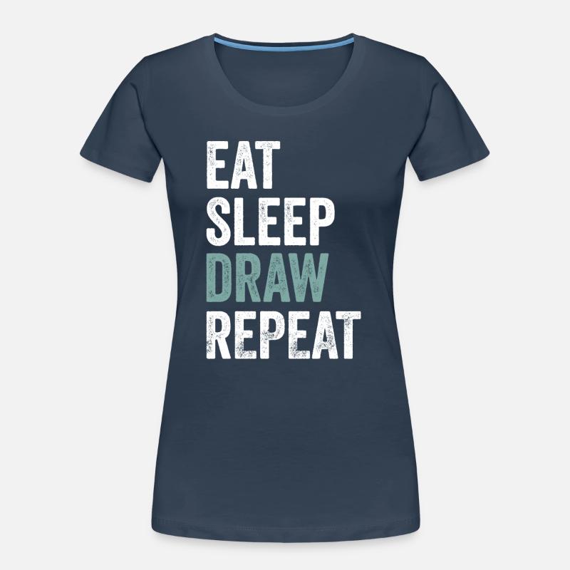 Manger dormir Modifier Répéter Éditeur drôle T-shirt bio Premium Femme