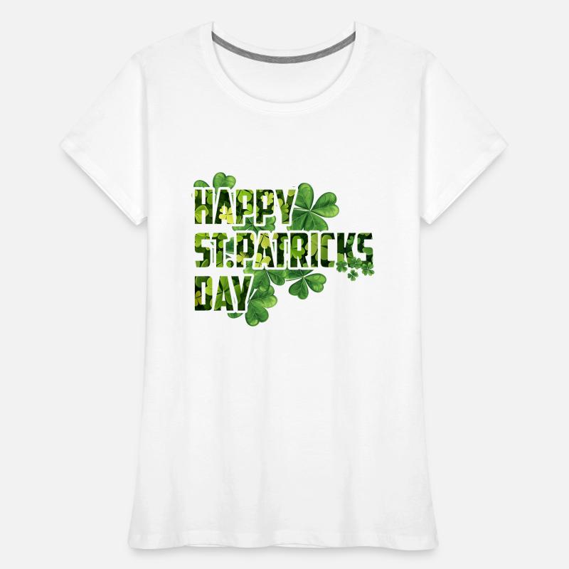 Joyeuse Saint-Patrick - Shamrock Design T-shirt bio Premium Femme