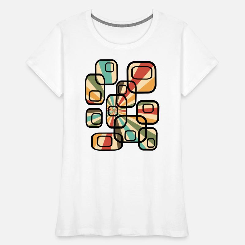 70s wallpaper pattern cuboid retro pattern Women's Premium Organic T-Shirt