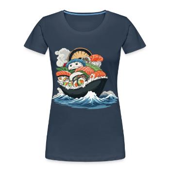 Sushi Feast Aesthetic with Japanese Yokai - Women's Premium Organic T-Shirt -  - Front - Mia (176cm)