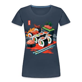 Japanisches Sushi Streetwear Kunst Design - Frauen Premium Bio T-Shirt -  - Vorne - Mia (176cm)