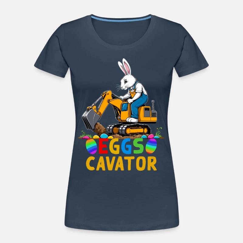 Funny Easter Saying Easter Bunny Excavator Driver Women's Premium Organic T-Shirt
