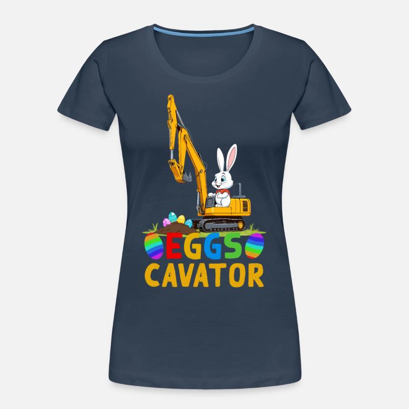 Funny Easter Saying Easter Bunny Excavator Driver Women's Premium Organic T-Shirt