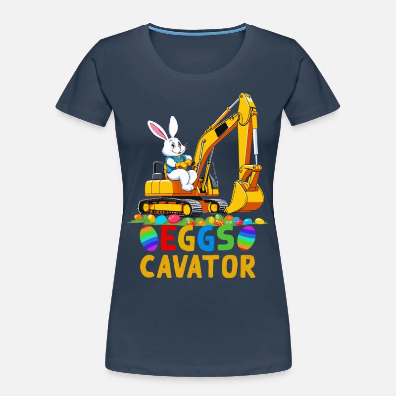 Funny Easter Saying Easter Bunny Excavator Driver Women's Premium Organic T-Shirt