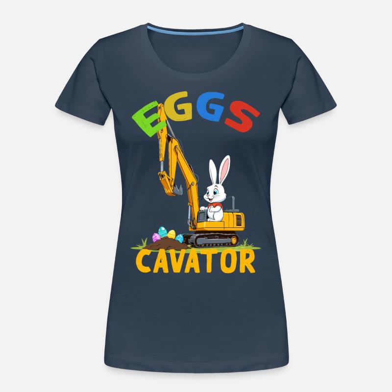 Funny Easter Saying Easter Bunny Excavator Driver Women's Premium Organic T-Shirt