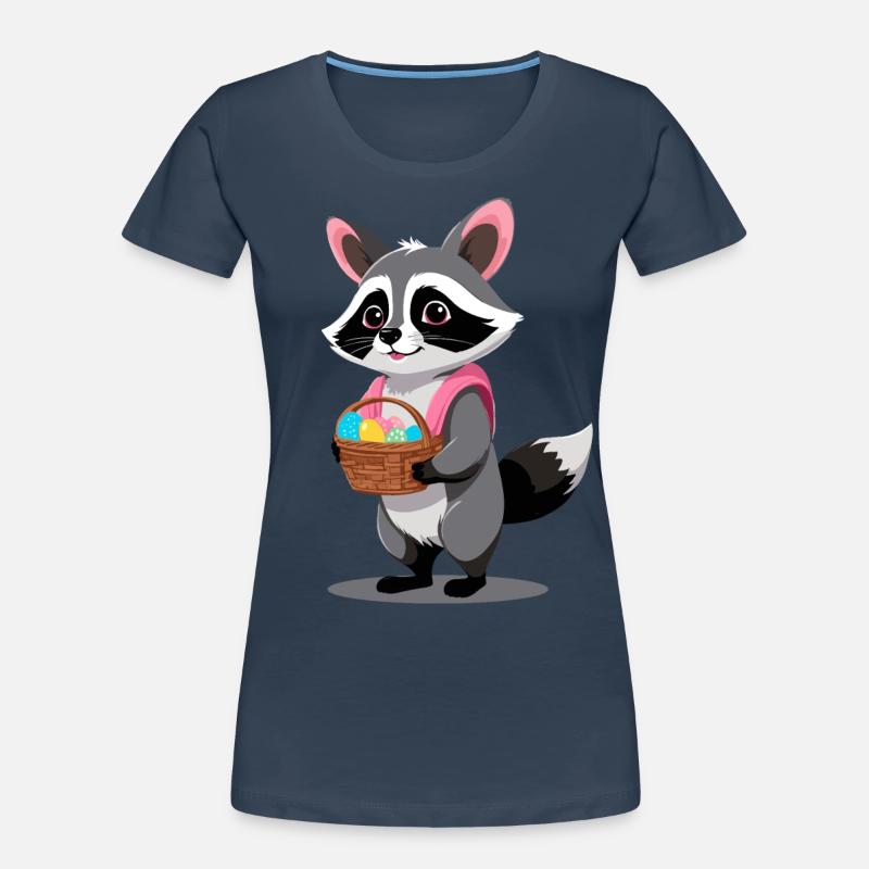 Funny Raccoon Costume Cute Easter Eggs Women's Premium Organic T-Shirt