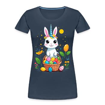 Licorne drôle lapin de Pâques Licorne mignonne Licorne de Pâques - T-shirt bio Premium Femme -  - Devant - Mia (176cm)