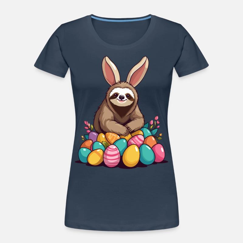 Funny Sloth Easter Bunny Iconic Easter Women's Premium Organic T-Shirt