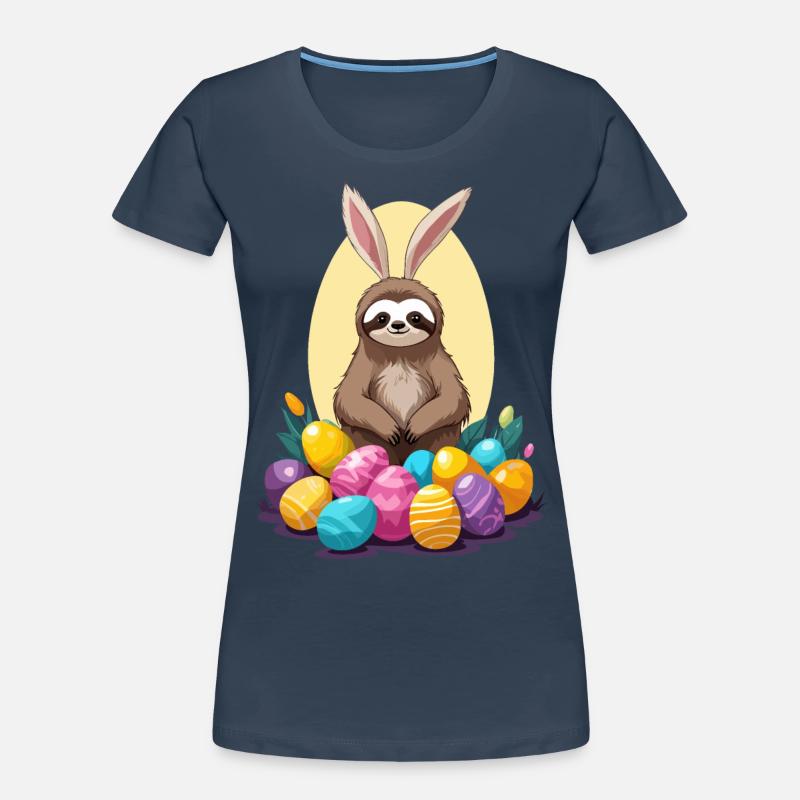 Funny Sloth Easter Bunny Iconic Easter Women's Premium Organic T-Shirt