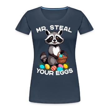 Eier Dieb Lustiges Waschbären Osterdesign - Frauen Premium Bio T-Shirt -  - Vorne - Mia (176cm)