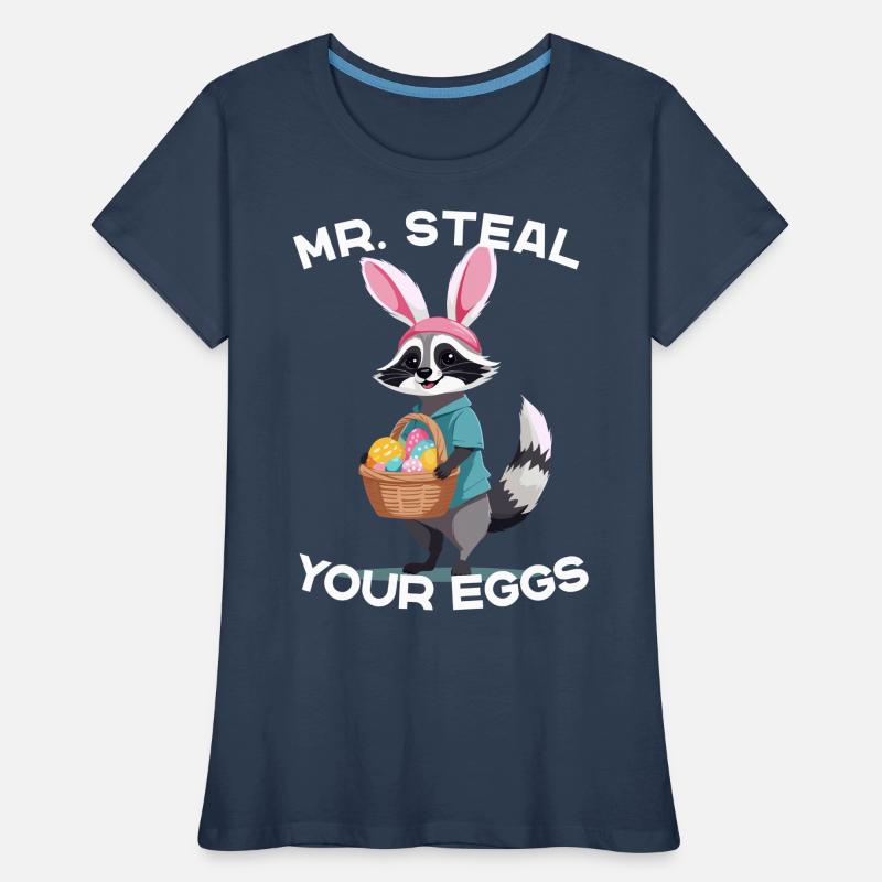 Funny Raccoon Eggs Thief Easter Saying Women's Premium Organic T-Shirt