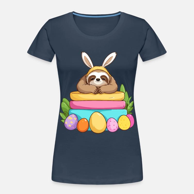 Funny Sloth Easter Bunny Iconic Easter Women's Premium Organic T-Shirt