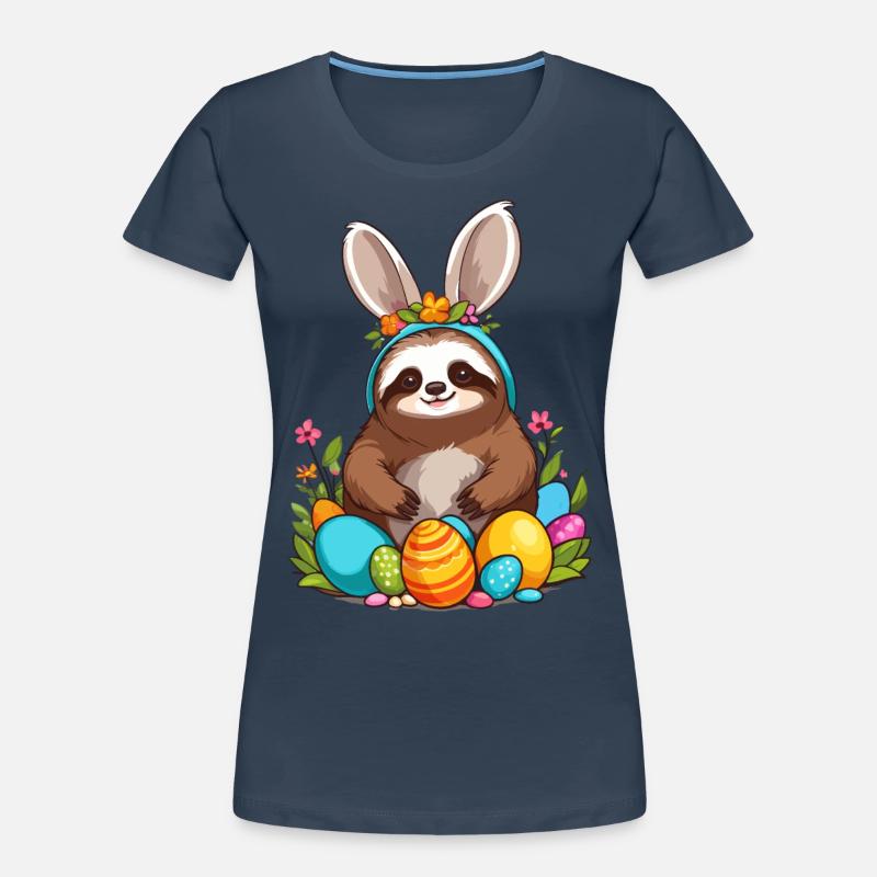 Funny Sloth Easter Bunny Iconic Easter Women's Premium Organic T-Shirt
