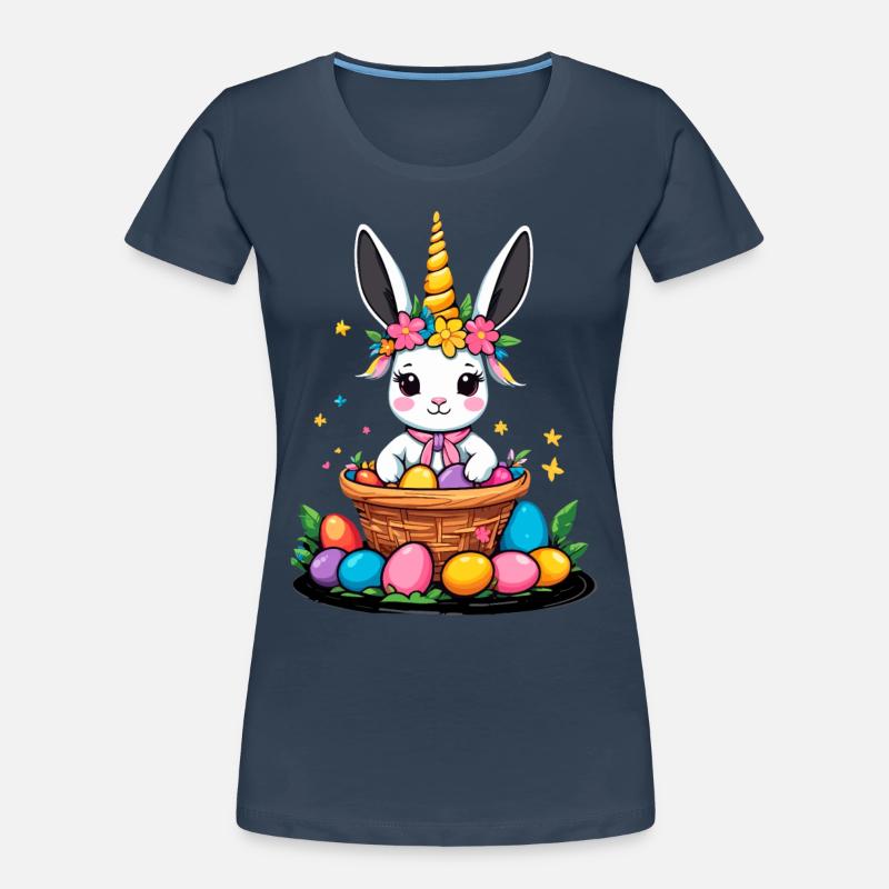 Funny Unicorn Easter Bunny Cute Easter Unicorn Women's Premium Organic T-Shirt