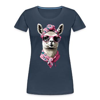 Lama aimant maman drôle maman Design - T-shirt bio Premium Femme -  - Devant - Mia (176cm)
