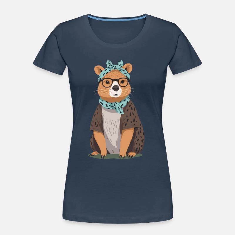 Lustige Capybara Mama Design Wasserschwein Mutter Frauen Premium Bio T-Shirt