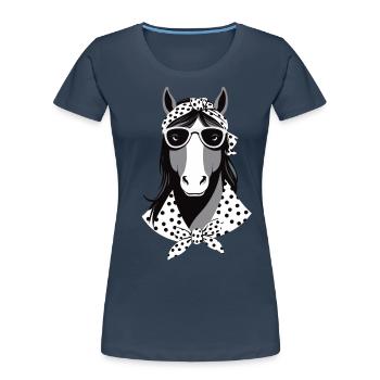 Mama Pferd Pferdeliebhaber Mutter Stilvolle Design - Frauen Premium Bio T-Shirt -  - Vorne - Mia (176cm)